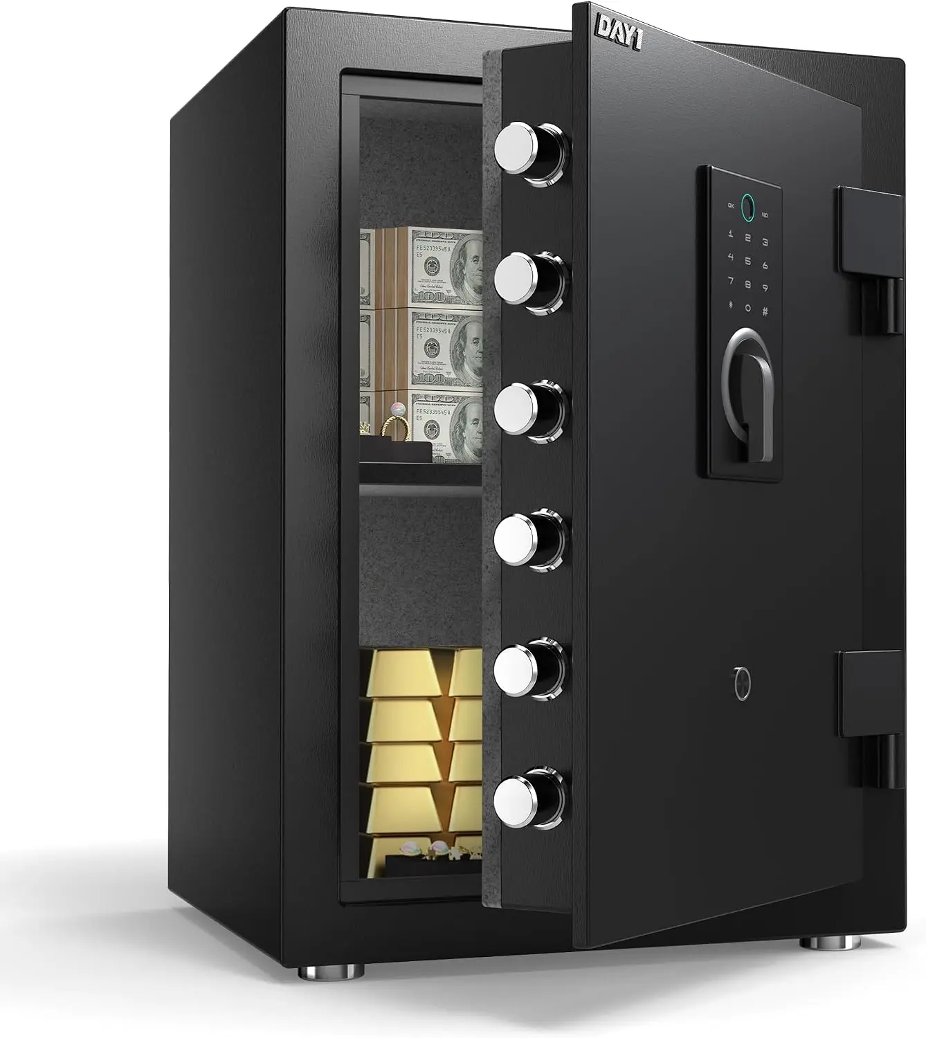 Fireproof Safe, 3.0 Cubic Feet Biometric Fingerprint Fire Proof Safes Box for Home Documents Money, Digital Touchpad Security Sa
