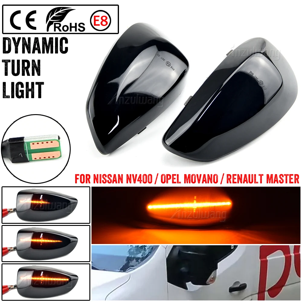 

Fit for Renault Master III 3 EV FV HV JV UV 2010 2011 2012 2013 2014 - 2023 Dynamic LED Side Mirror Turn Light Signal Lamp