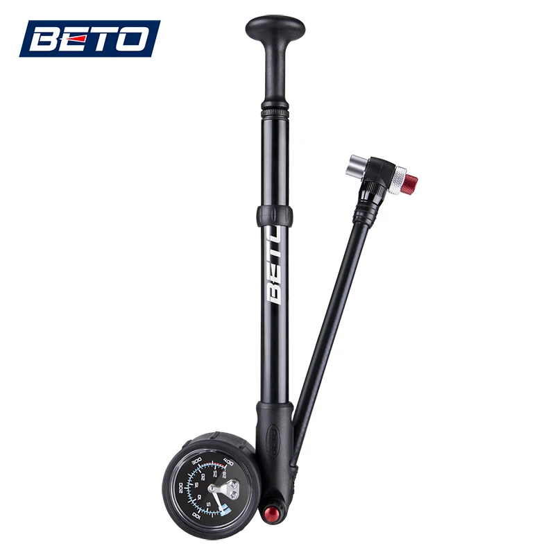 Beto Shock Pump MTB Fork / Rear Suspension Pump For Bicycle 400 PSI Hose Air Bicycle Hand Pump With Pressure Gauge Bike Inflator