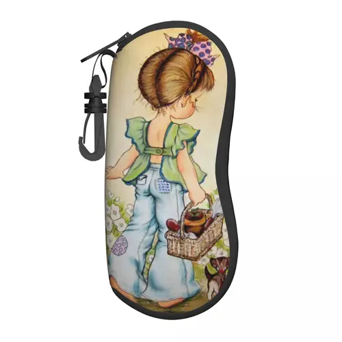 Imagen 1 del producto Funda blanda personalizada para gafas de sol de dibujos animados de Sarah Kay, funda de neopreno con cremallera, carcasa para gafas de niña con flores, caja protectora personalizada para gafas