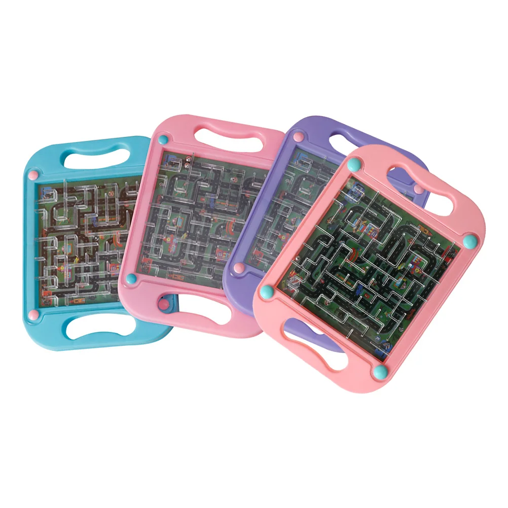 Labyrinthe de perles pour enfants, jeu de Puzzle en plastique de qualité supérieure, bord lisse, labyrinthe de perles mobile éducatif, casse-tête, jeu d'apprentissage pour tout-petits, 4 pièces