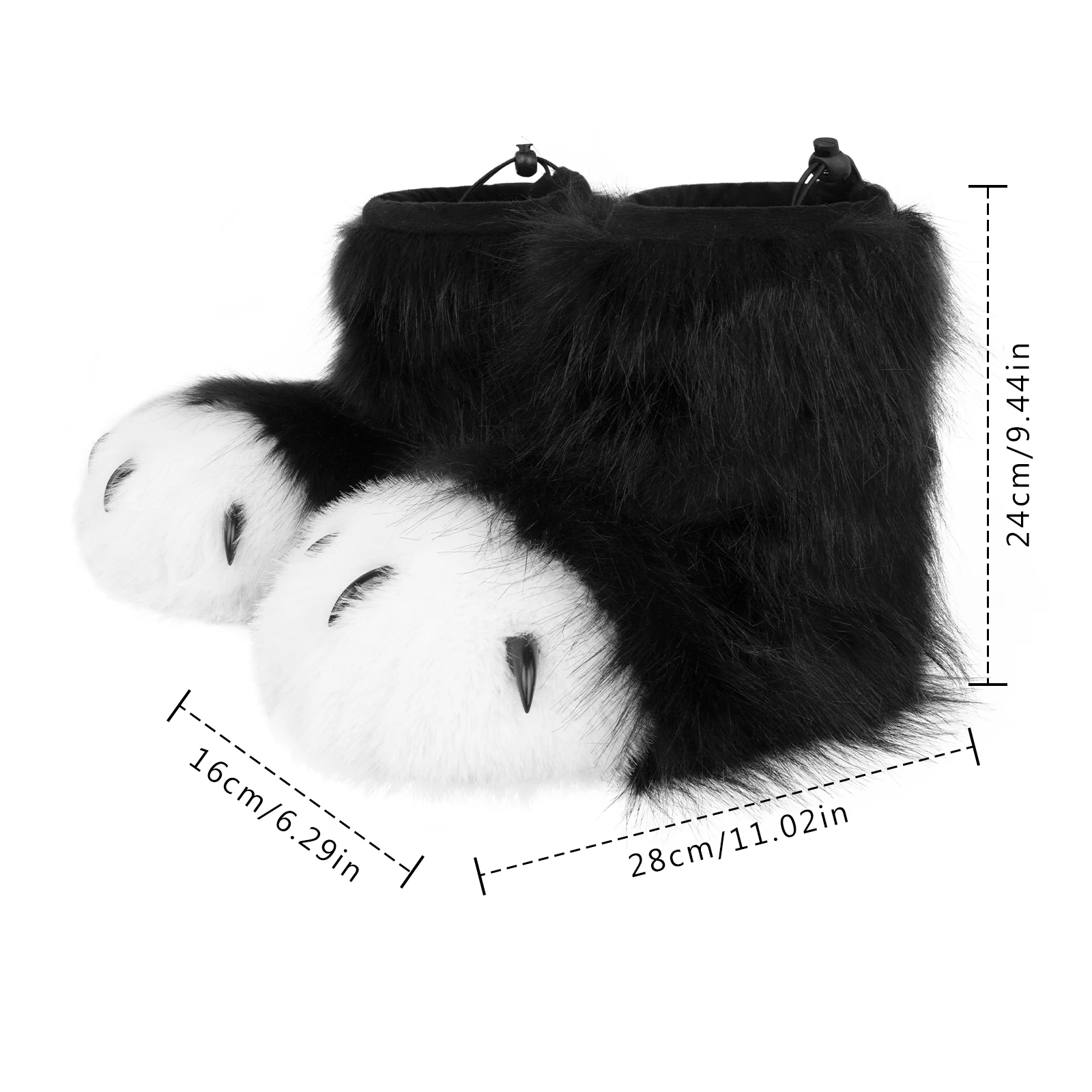 Furry Animal Paw Slippers Fuzzy Boots Cat Fox Wolf Bear Claw Shoes Cosplay Costume Accessories