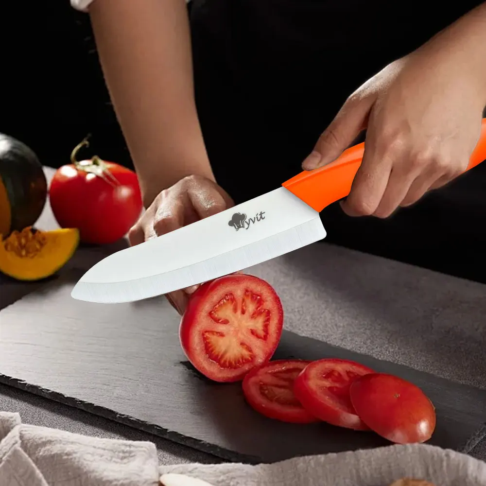Kitchen Ceramic Knives Set White Zirconia Blade 3 4 5 6 inch Knife With Peeler Bread Knife Household Cooking Cutting Knives