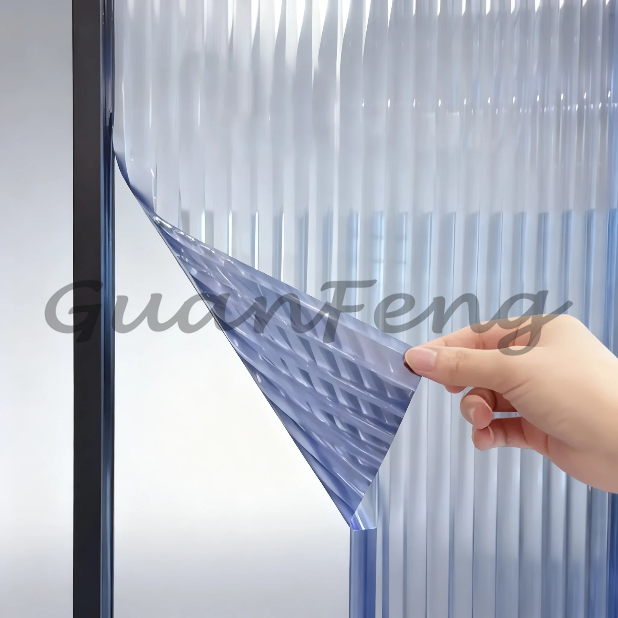 Self-Adhesive Rainbow Window Film, Multicolored Semi-Transparent Bathroom Glass Privacy Sticker