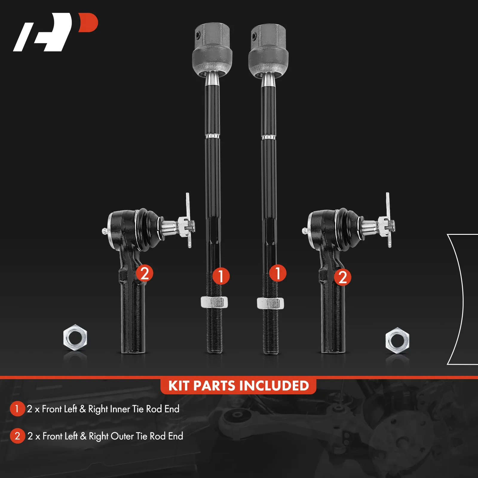 A-Premium 4x Inner&Outer Tie Rod End for Dodge Grand Caravan 1987-1995 Charger 1986-1987 600 Chrysler Town & Country 1990-1995