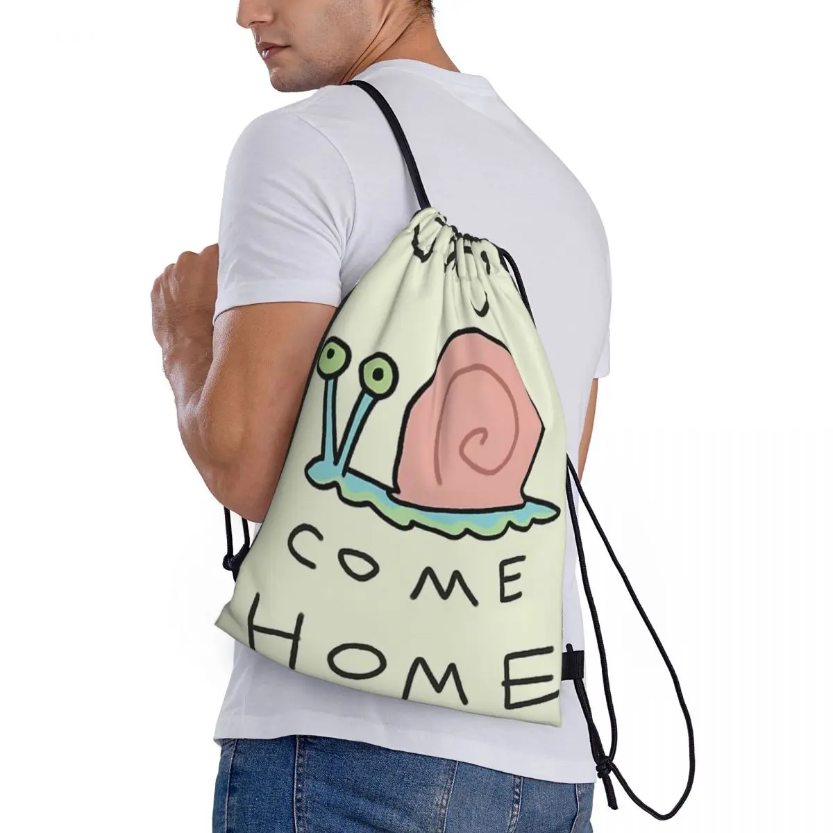 Bolsa de almacenamiento con cordón, bolso portátil, Gary, ¡Ven a casa! Bolsas de hombro para compras de comestibles, bolsa de viaje plegable