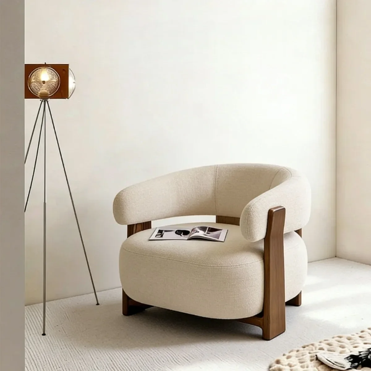 LTT3 Modern Simple Solid Wood Sofa Chair Coffee Shop Leisure Chair Reception Sofa Chair