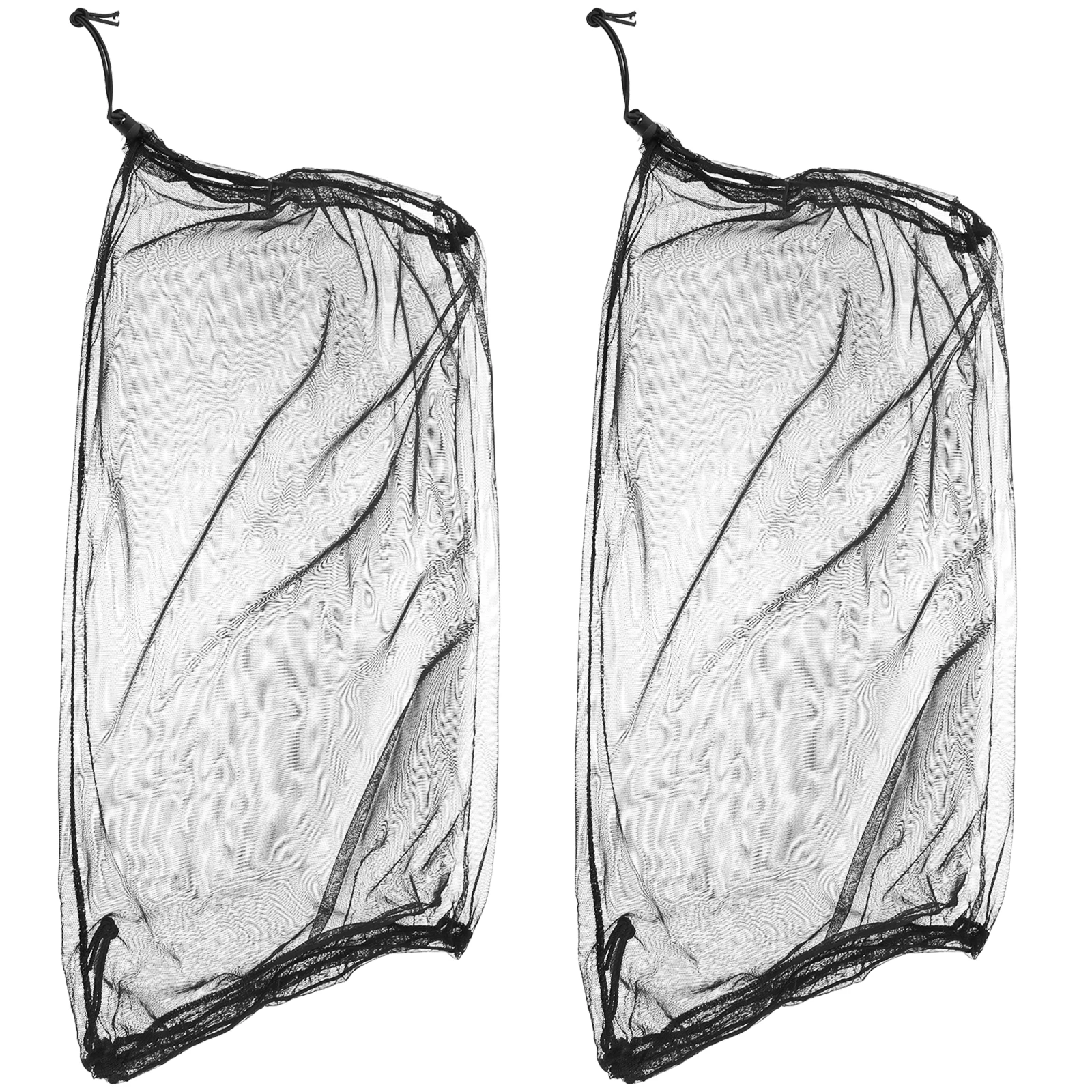 

2Pcs Mosquito Head Cover Outdoor Hat Beekeeping Portable Mesh Daily Use Net Breathable Black Fishing Gear Lightweight Durable