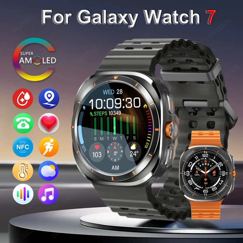 2024New Watch 7 Ultra GPS Navigation Tips Compass NFC Smart Watch Outdoor Sports Man AMOLED Call IP68 Classic Smartwatches women