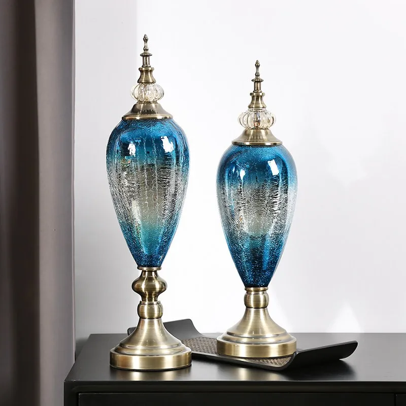 European glass ornament light luxury soft decoration model room living room TV cabinet entrance wine cabinet neoclassical
