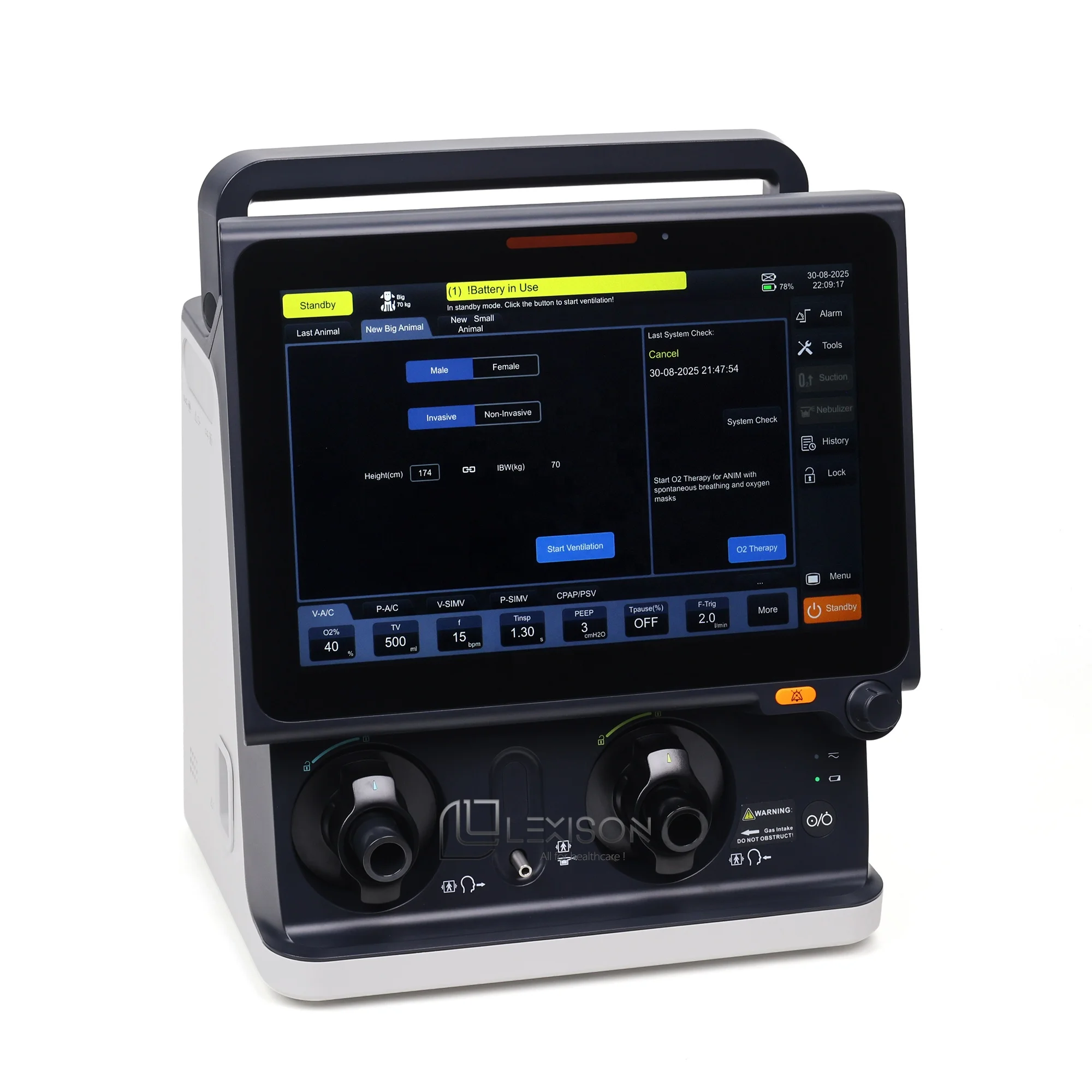 Lexison PAV-V3V High Quality Professional Veterinary Use Ventilator For Animal Hospital Pet Clinic