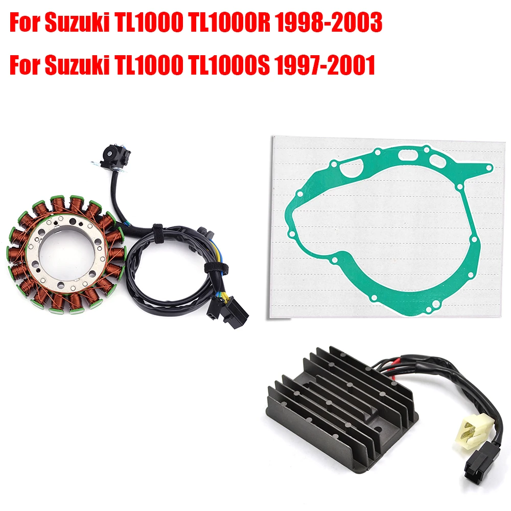Engine Stator Coil+Voltage Regulator rectifier With Gasket For Suzuki TL1000 TL1000R 1998-2003 TL1000 TL1000S 1997-2001