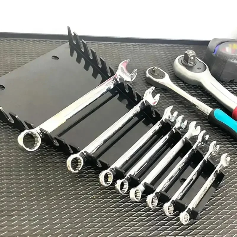 Wall Mounted Wrench Organizer, Multi-Slot Spanner Holder Universal Tool Rack for Garage Workshop Home Use, Durable Storage Rail