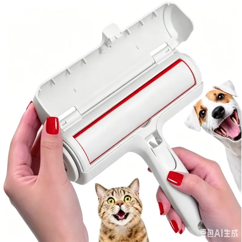 Pet Hair Remover Roller Dog Cat Fur Remover with Self-Cleaning Base Efficient Animal Hair Removal Tool Perfect for Furni