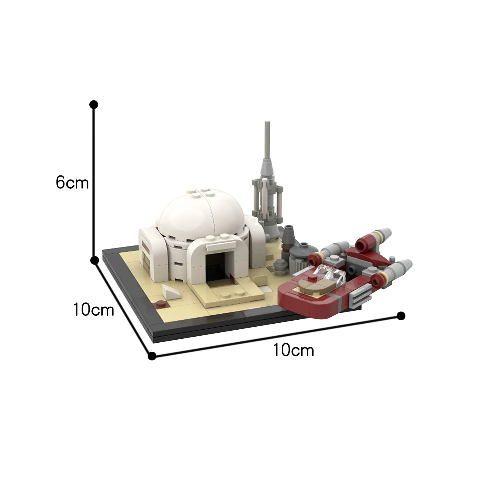 MOC Building Blocks Toy - Tatooine Classic Scene Replica, Skywalker's First Home & Landspeeder, Sci-Fi Adventure Starter