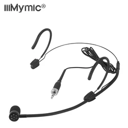 Iiimymic-Microphone Casque Noir Unidirectionnel, Verrouillable, Chant, Sauna, Micro Porté pour Sennheiser, Système de Batterie Sans Fil, 3.5mm