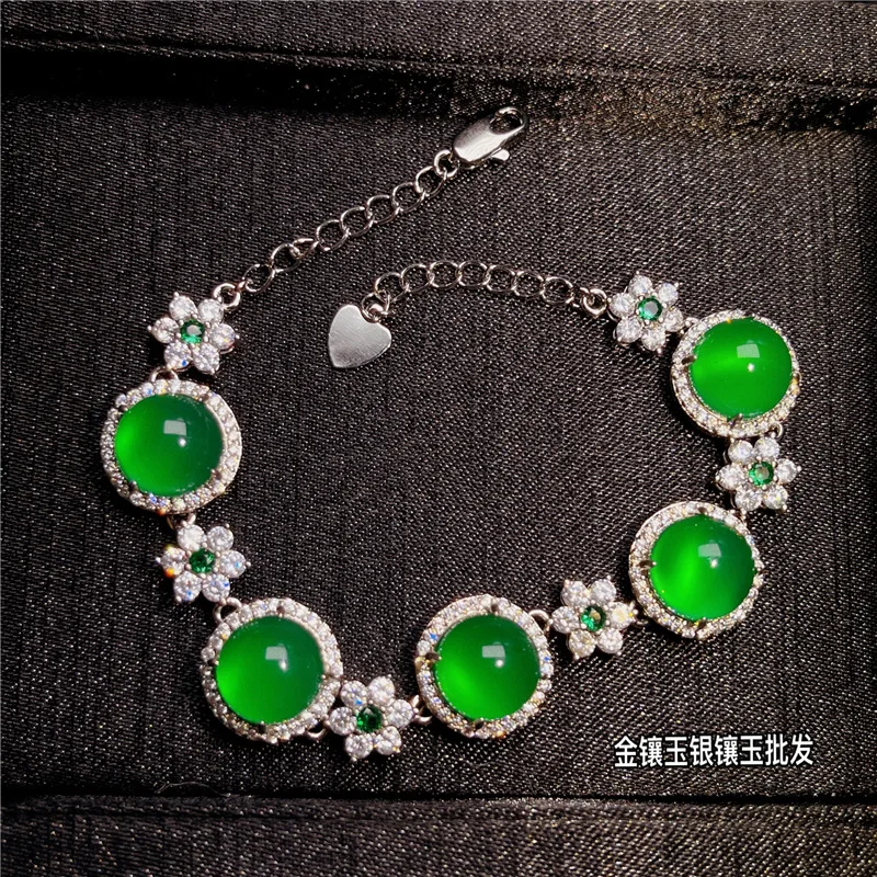 pulsera-de-calcedonia-natural-de-alta-calidad-con-cabujon-redondo-chapada-en-oro-y-adornada-con-Agata-verde-imperial