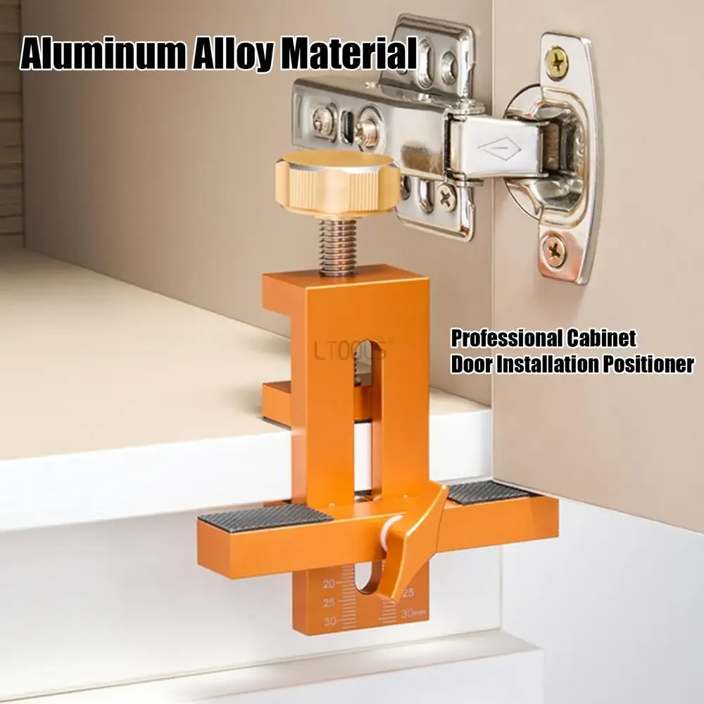 Cabinet Door Mounting Jig 7-40mm Adjustable Support Arm&Clamp Aluminum Alloy Body Tool Installing Cabinets Face Frame Frameless