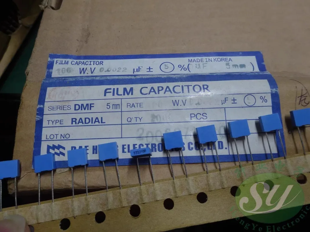 

50PCS DAE HUNG 0.0022uf/100v 2.2nf 2n2 2200pf 222 New thin film capacitor