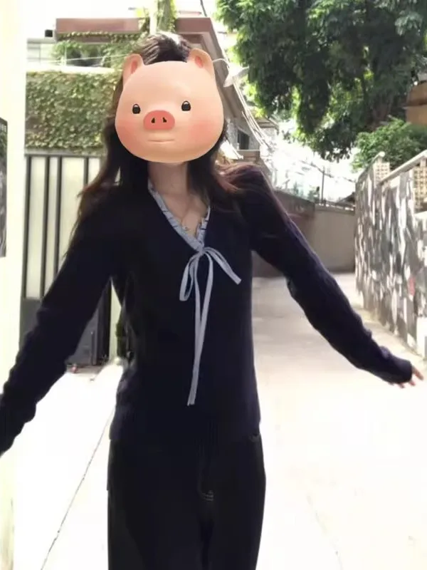 Pull tricoté pour femmes, collège coréen Sle v-ne, automne hiver, Slim Fit, vêtements intérieurs, haut de haute qualité, personnalité Unique