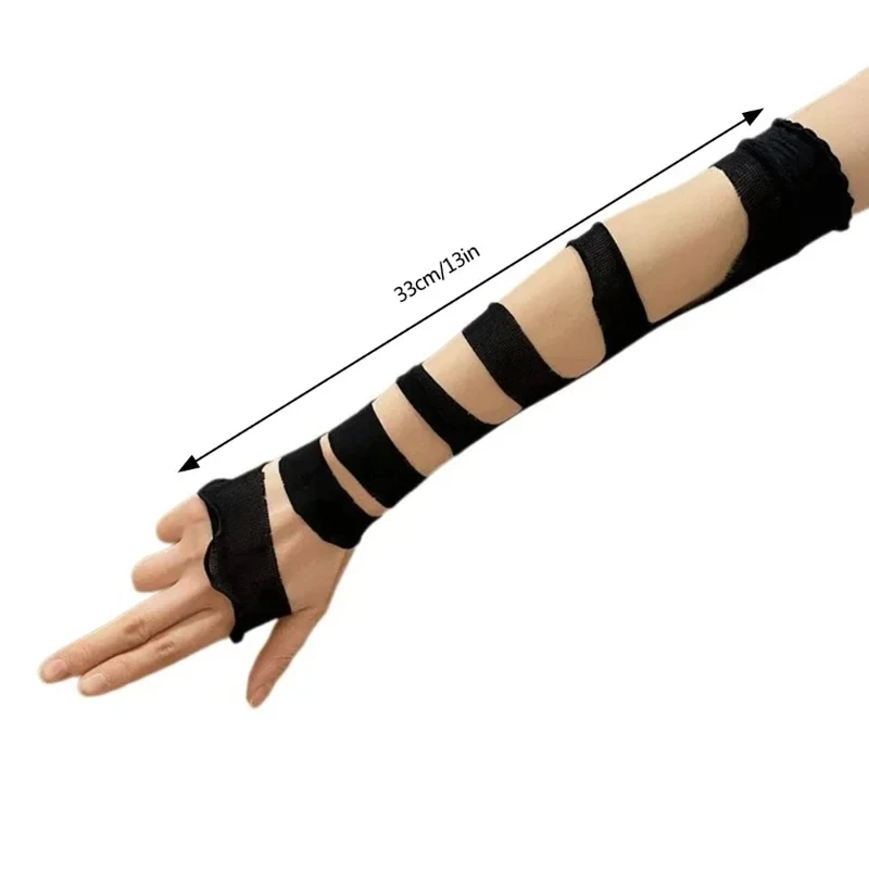 Retro Bandagen Arm Ärmel Frauen koreanische y2k heiße Mädchen Persönlichkeit Mode Overs leeve JK Lolita Cosplay verkleiden finger lose Handschuhe