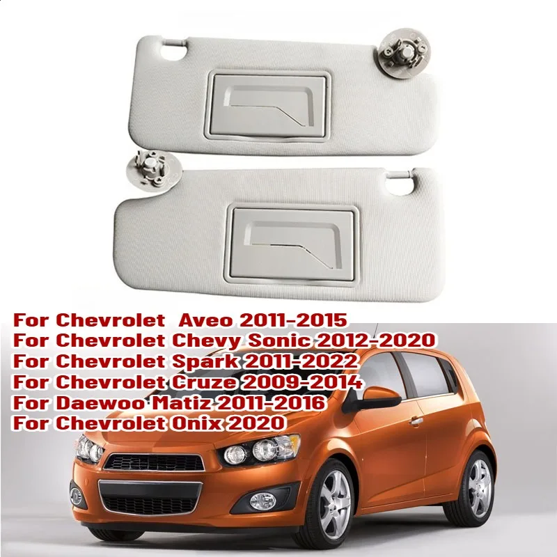 Car Interior Sun Visor For Chevrolet Chevy Sonic 2012-2020 Spark 2013-2022 Aveo 2011-2015 Daewoo Matiz Panel With Makeup Mirror