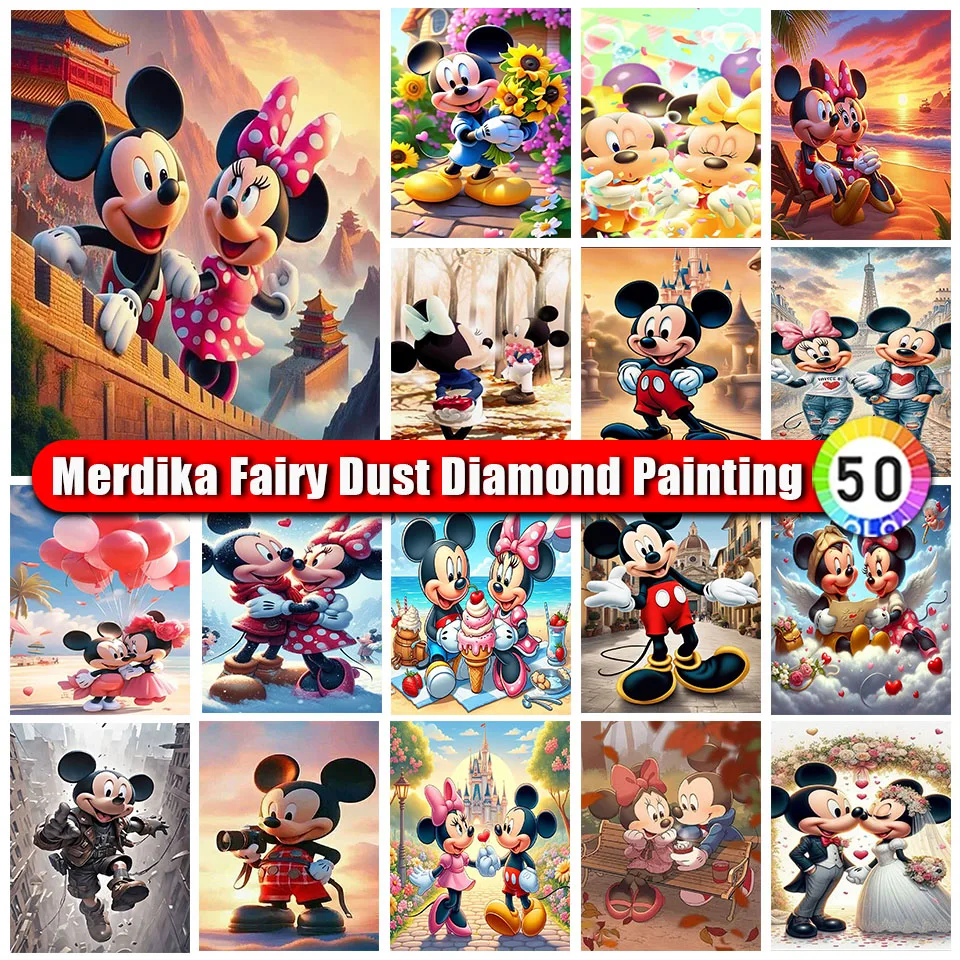 Zipper Bag Fairy Dust Diamond Painting Disney Mickey Mouse Minnie Kit Full Drill Diamond Embroidery Handmade Mosaic Art Gift