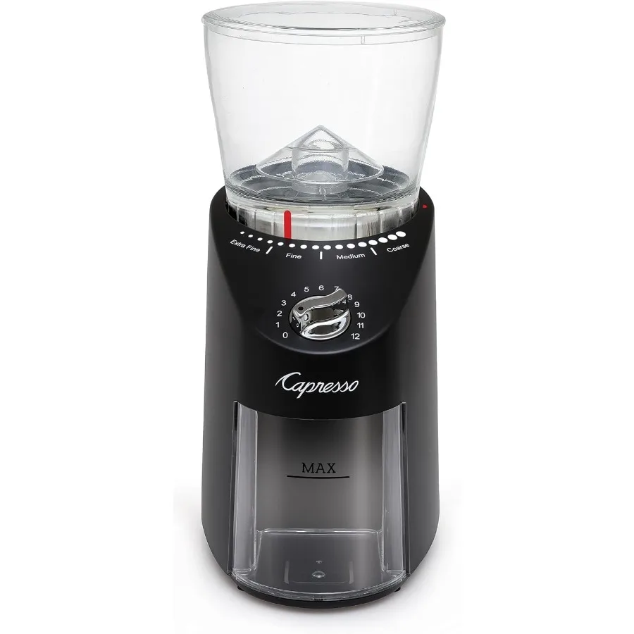 Macinacaffè conico ad alta precisione per gli appassionati di caffè: impostazioni di macinazione regolabili Bave durevoli in acciaio inossidabile Ideale per Ho