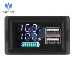 DC 9-24V Universal Lithium Battery Level Indicator LED Dual Digital Display Batteries Capacity Monitor