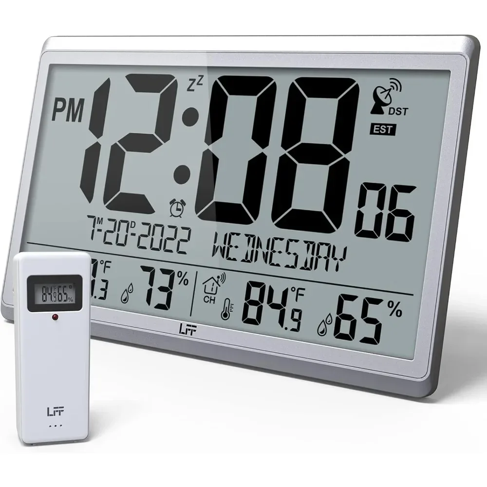 Atomic Clocks, Digital Wall Clocks, Indoor and Outdoor Temperature & Humidity, Battery Operation, Wireless Outdoor Sensors