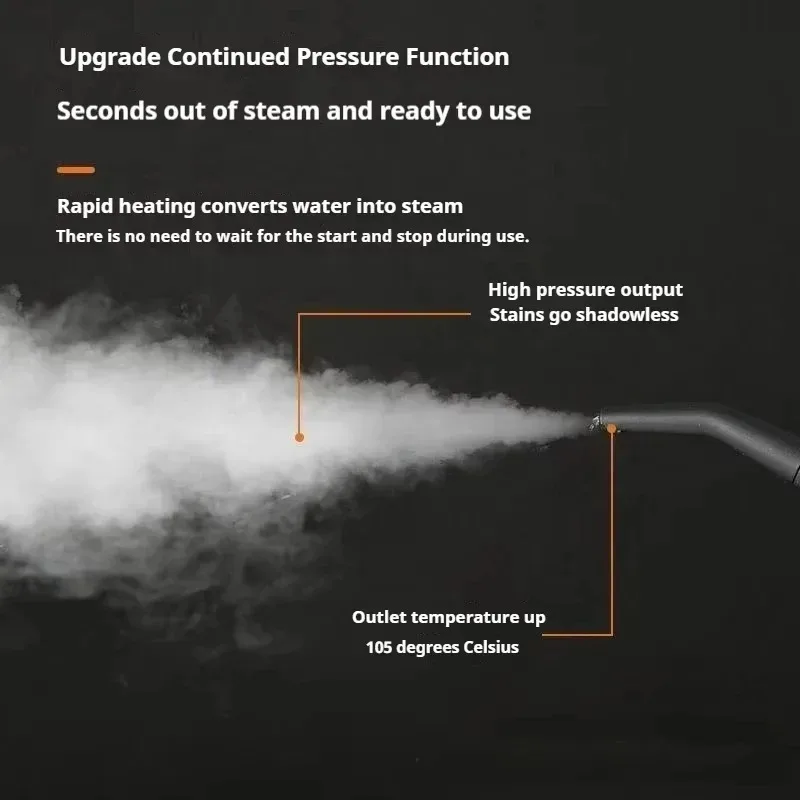 2500W High Power Handheld Steam Cleaner Portable Steam Cleaning Machine For Kitchen Grease/Oil Dirt Remover High Temperature