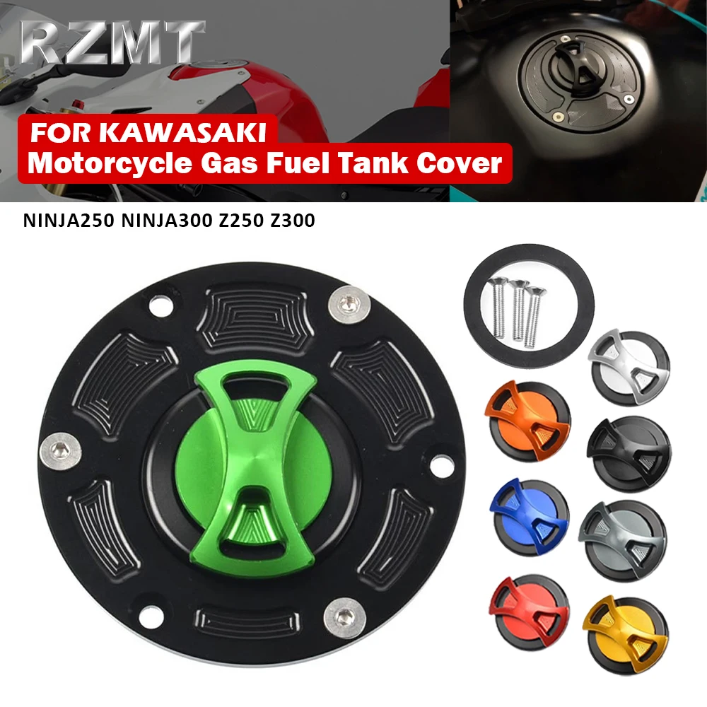 

8 Colors Fuel Gas Tank Cap Cover For kawasaki Ninja 250 / 300 / Z-250 / Z-300 / Z250 / Z300 Motorcycle Accessories