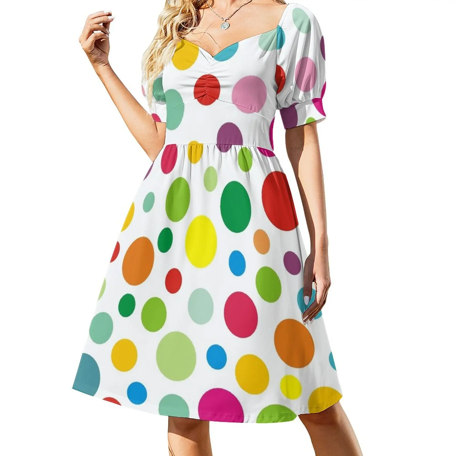 

Rainbow colorful polka dots Dress dress for woman long sleeve dresses summer dresses ladies 2023