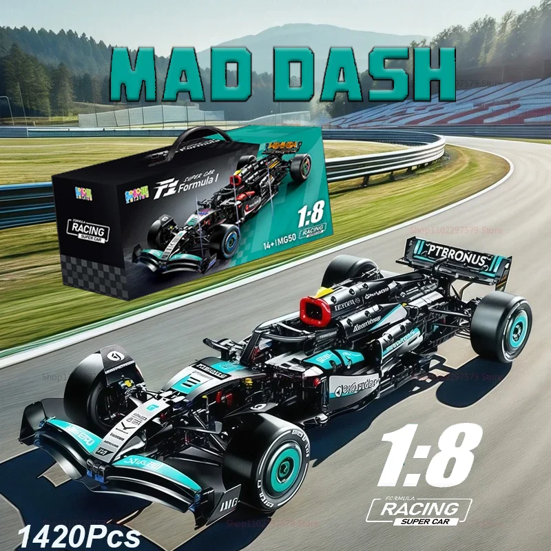 

2025 NEW 1420PCS F1 1:8 W14 Racing Car Building Blocks Set Compatible MOC Vehicle Model DIY Toy Gift for Kids Boys Adults Gifts