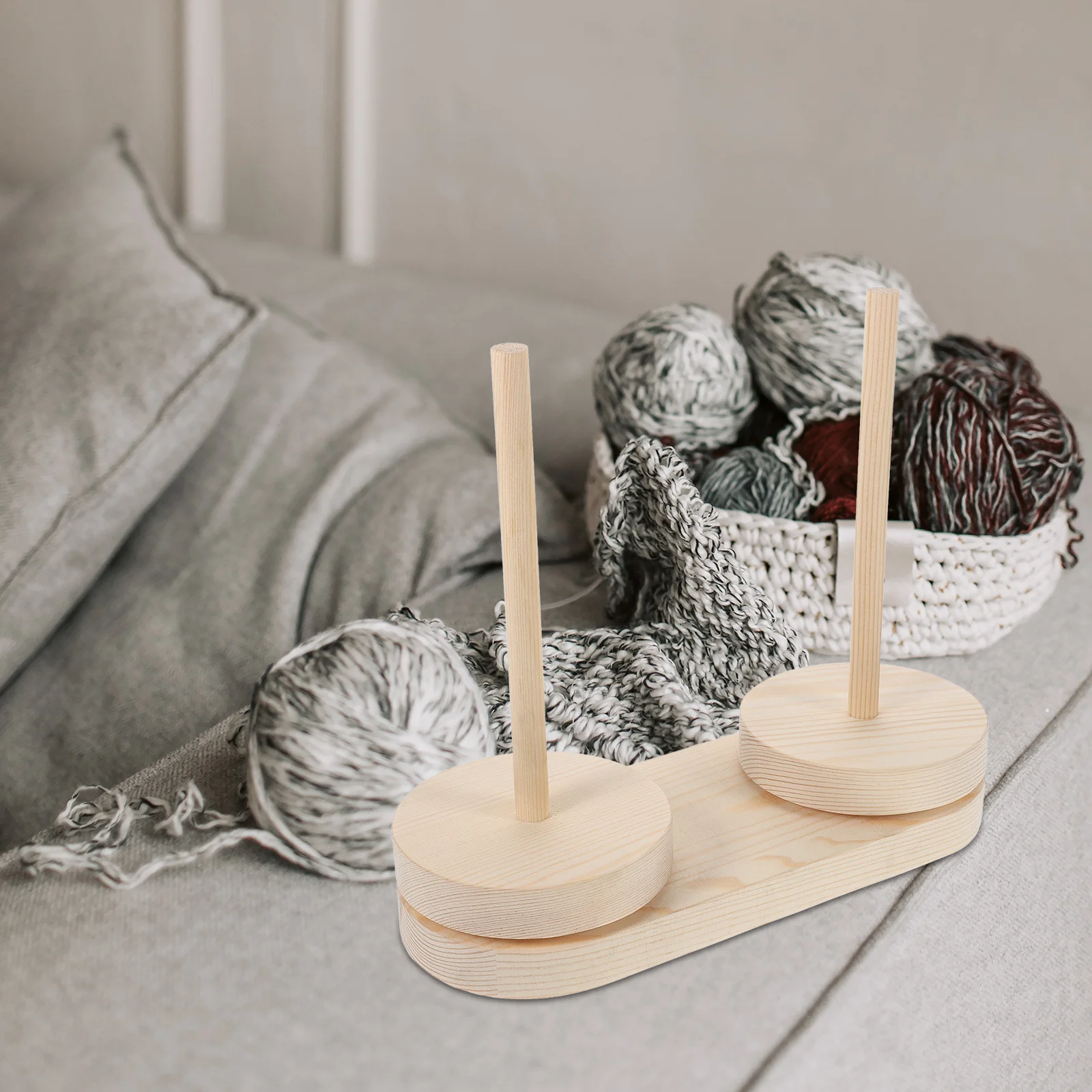 

1Pcs Embroidery Yarn Rack Wooden Thread Spool Holder Rotatable Stand for Home DIY Sewing Organization Tool Wooden Thread Holder