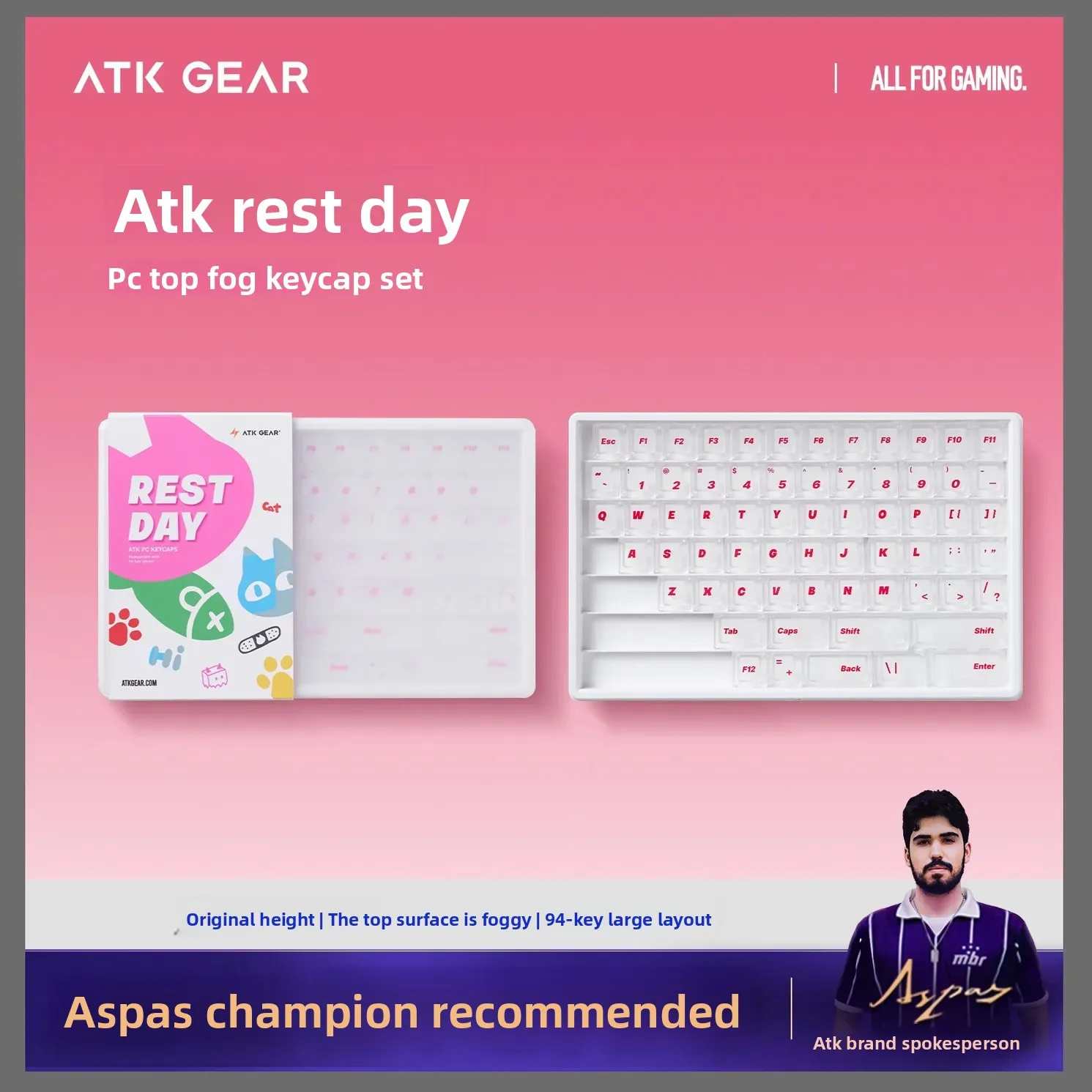 atk-レストデイ-pc-キーキャップ-霧透過性キーキャップ-オリジナル工場高さ-パーソナライズされたキーボードキーキャップ-カスタマイズされた-pc-アクセサリーギフト