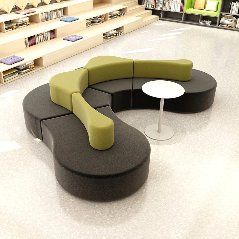 

Scandinavian Simple Rest Area Company Reception Desk Hotel Lobby Parlor Waiting Area Shaped Card Seat Sofa Combination TYSF