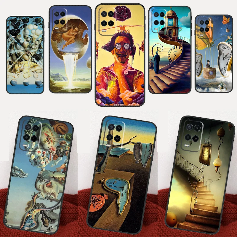 Salvador Dali Art Case For OPPO A17 A77 A57 A53 A54 S A74 A94 A78 A98 A5 A9 A31 A15 A52 A72 A93 A16 A76 A96