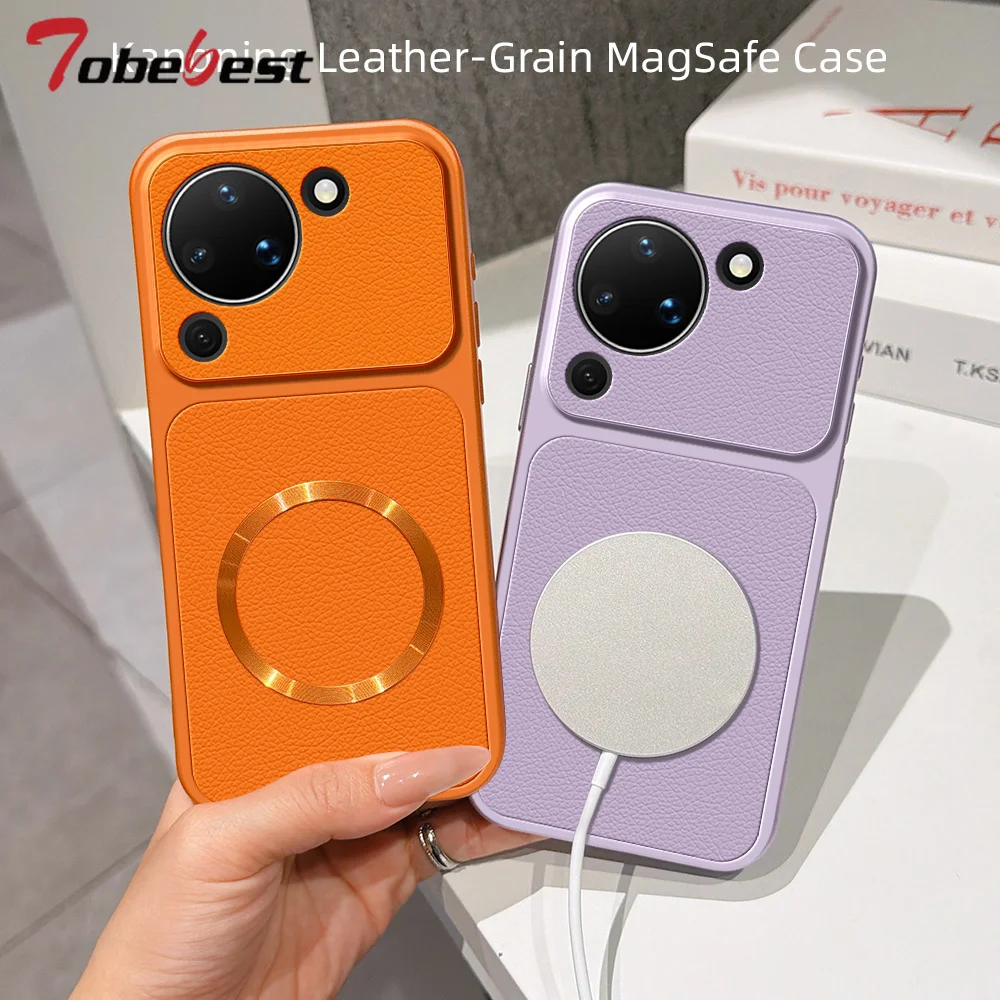 Für Magsafe Wireless Charging Case für Huawei Pura 90 80 70 Ultra P60 P50 P40 Pro Plus Coque Candy PU Lammleder Soft Back Cover