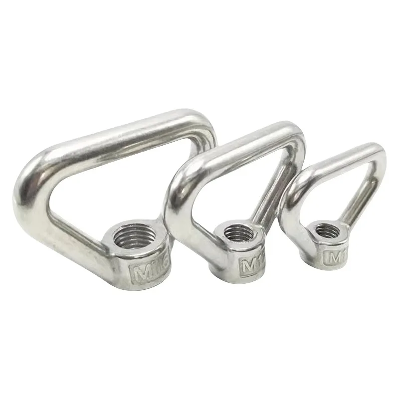 M8 M10 M12 M14 M16 304 tuerca de ojo de elevación triangular de acero inoxidable anillos de rosca trapezoidal aptos para pernos de mango