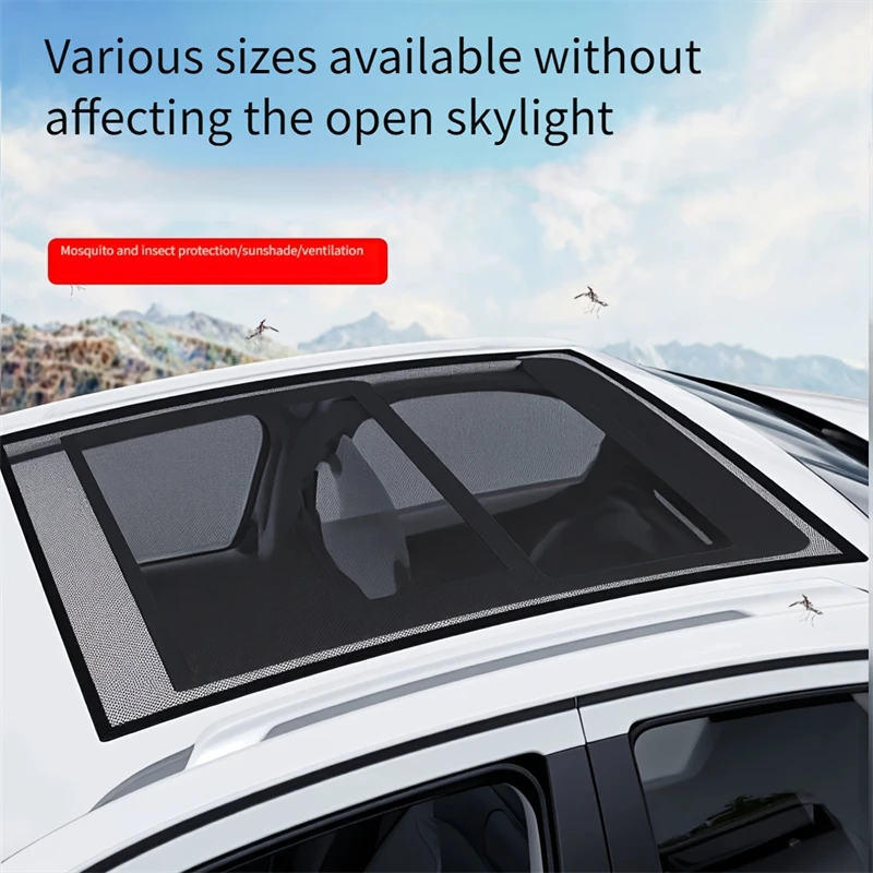 

1 PCS Magnetic Car Sunroof Sun Shade UV Protection Mesh Cover For Camping Parking Quick Install Breathable Moonroof Side Windows