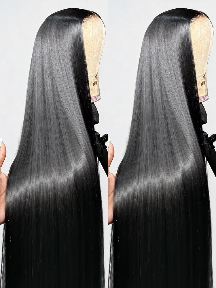 

40 46 Inches 13x4 13x6 HD Transparent Bone Straight Lace Frontal Wigs 300% Density 360 Full Lace Front Human Hair Wigs For Women