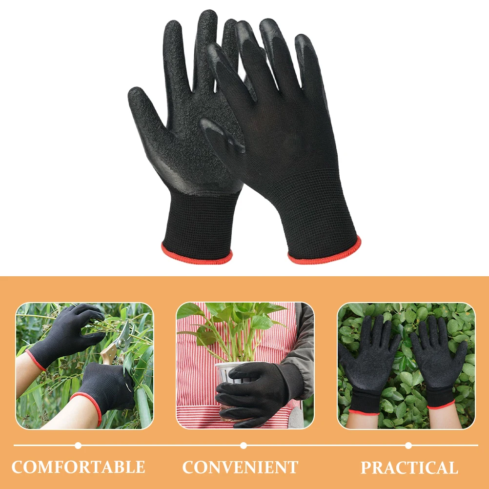 Kisangel, 1 пара черных эмульсионных садовых перчаток для уборки аквариума, строительных и практических работ, защитная обработка