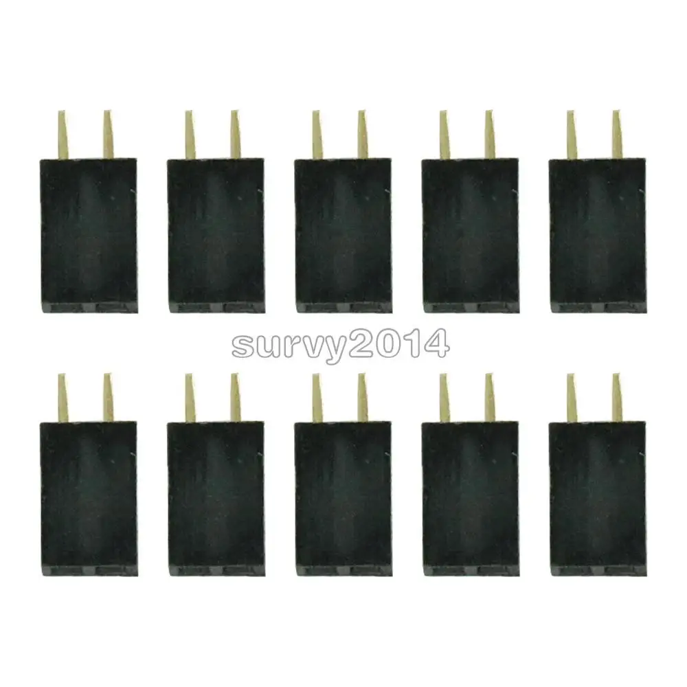 50PCS Single Row 1x2 Pins 2.54mm Pitch Female Header Straight Module