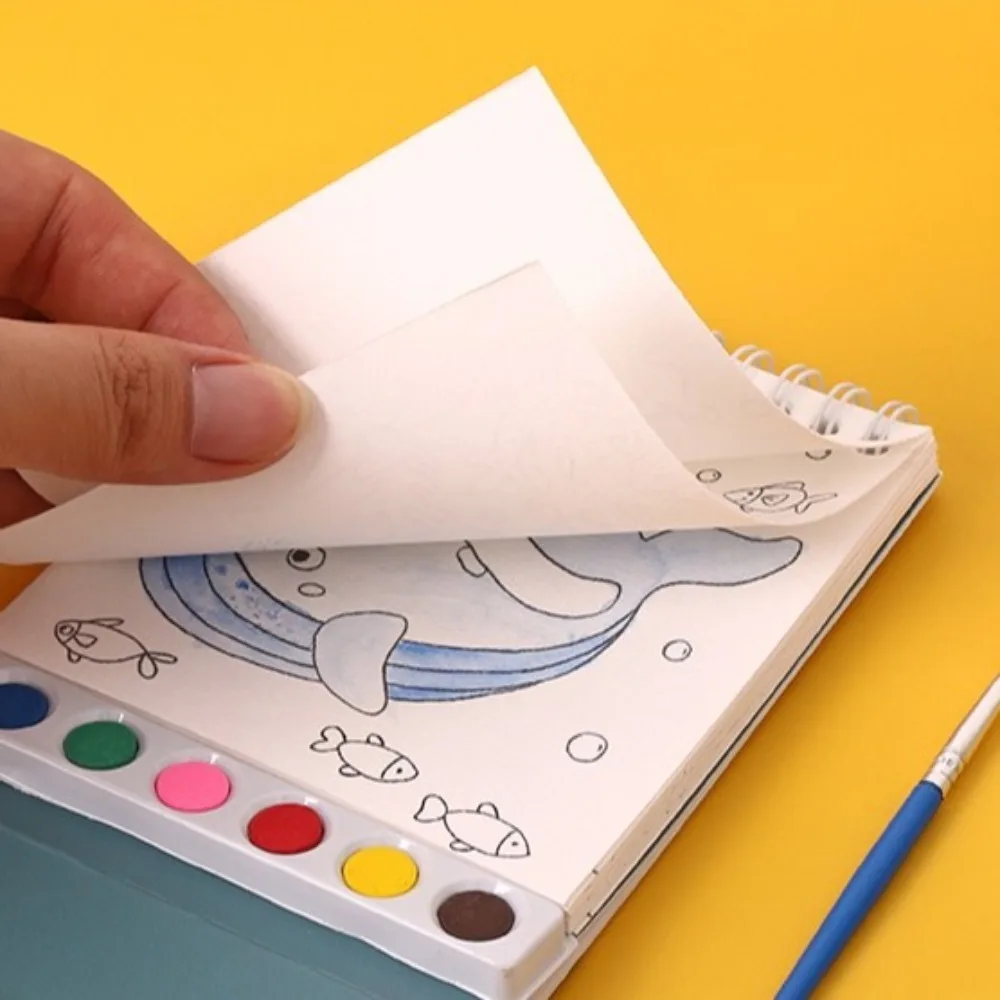 미니 하우스 색칠하기 책 20 페이지 6 색 그림 스케치 도서 안료 페인트 브러시 DIY 그림 책 유아