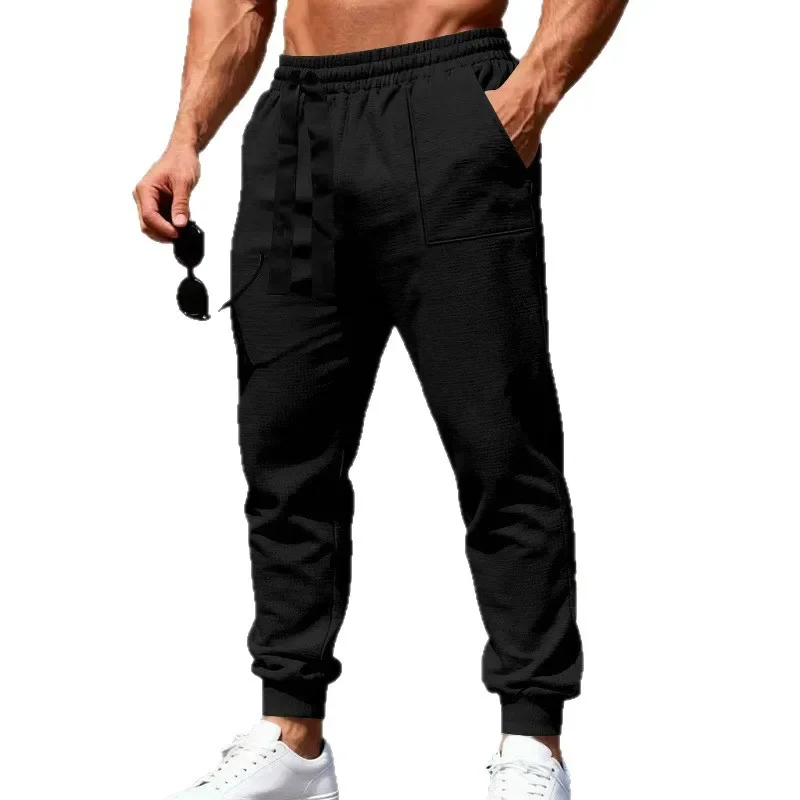 

Cross-border four-season men's loose waffle casual sports hip-hop trend breathable sweatpants