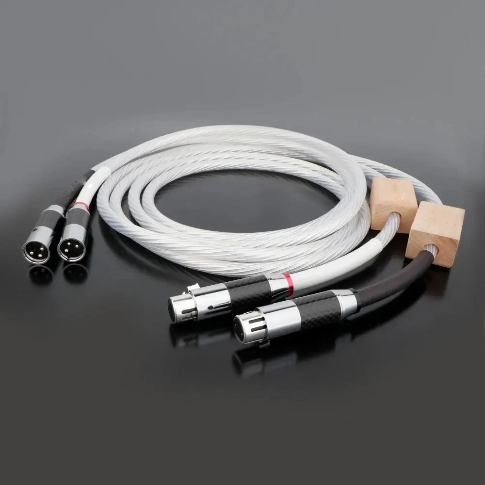 Referensi Kabel Seimbang XLR Preffair Saling Menghubungkan Jalur Kawat Audio Dengan Serat Karbon Betina ke Jantan