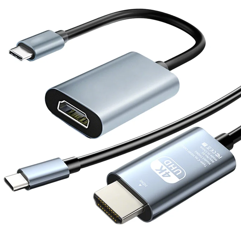 Алюминиевый корпус USB C до 4K при 30 Гц HDMI-совместимый кабель-адаптер дисплея, совместимый с ноутбуками Thunderbolt5/4/3 i/phone16/15