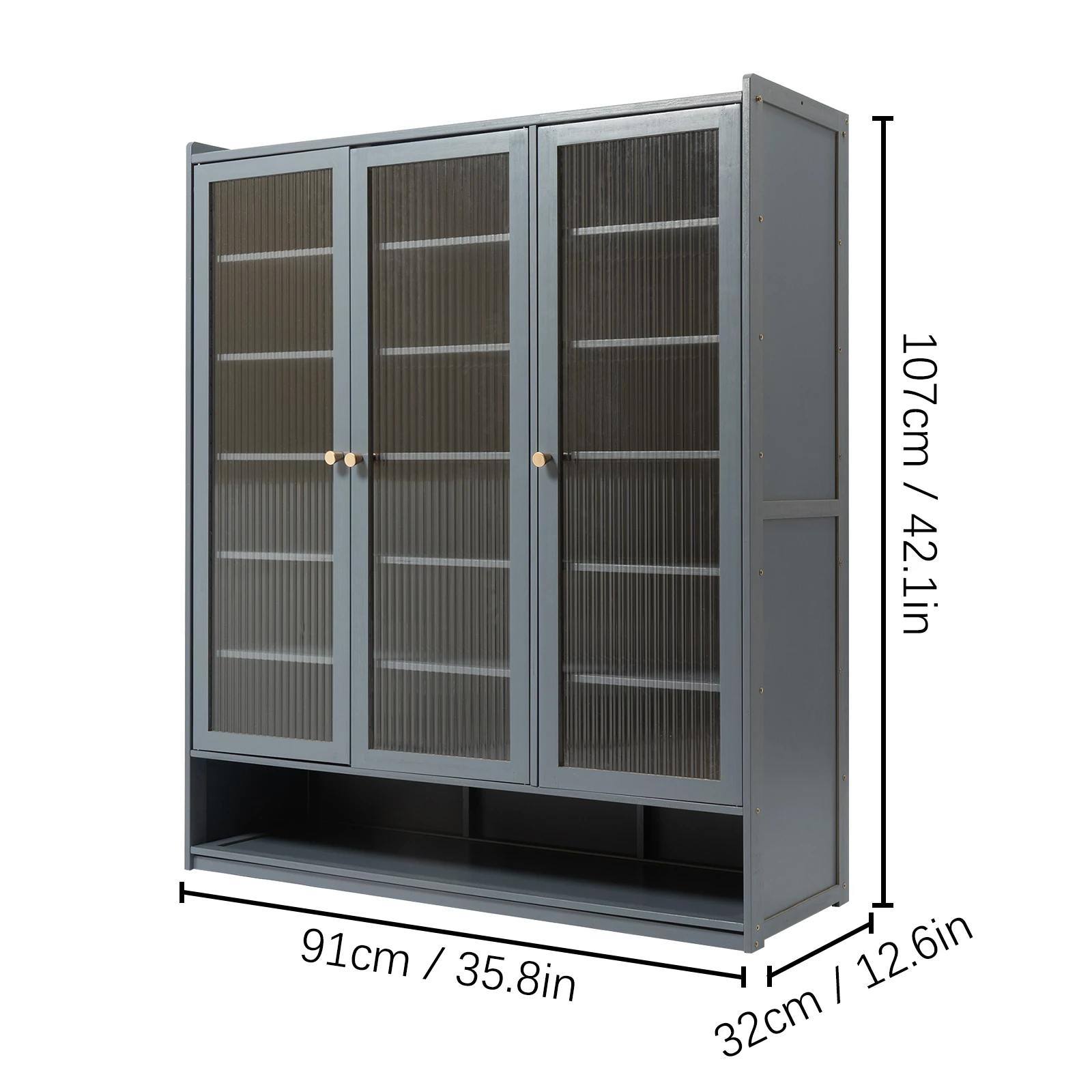 Shoe Storage Stand 8-Tier 3-Door Cabinet Freestanding Organizer Shoe Rack Dustproof Shelf