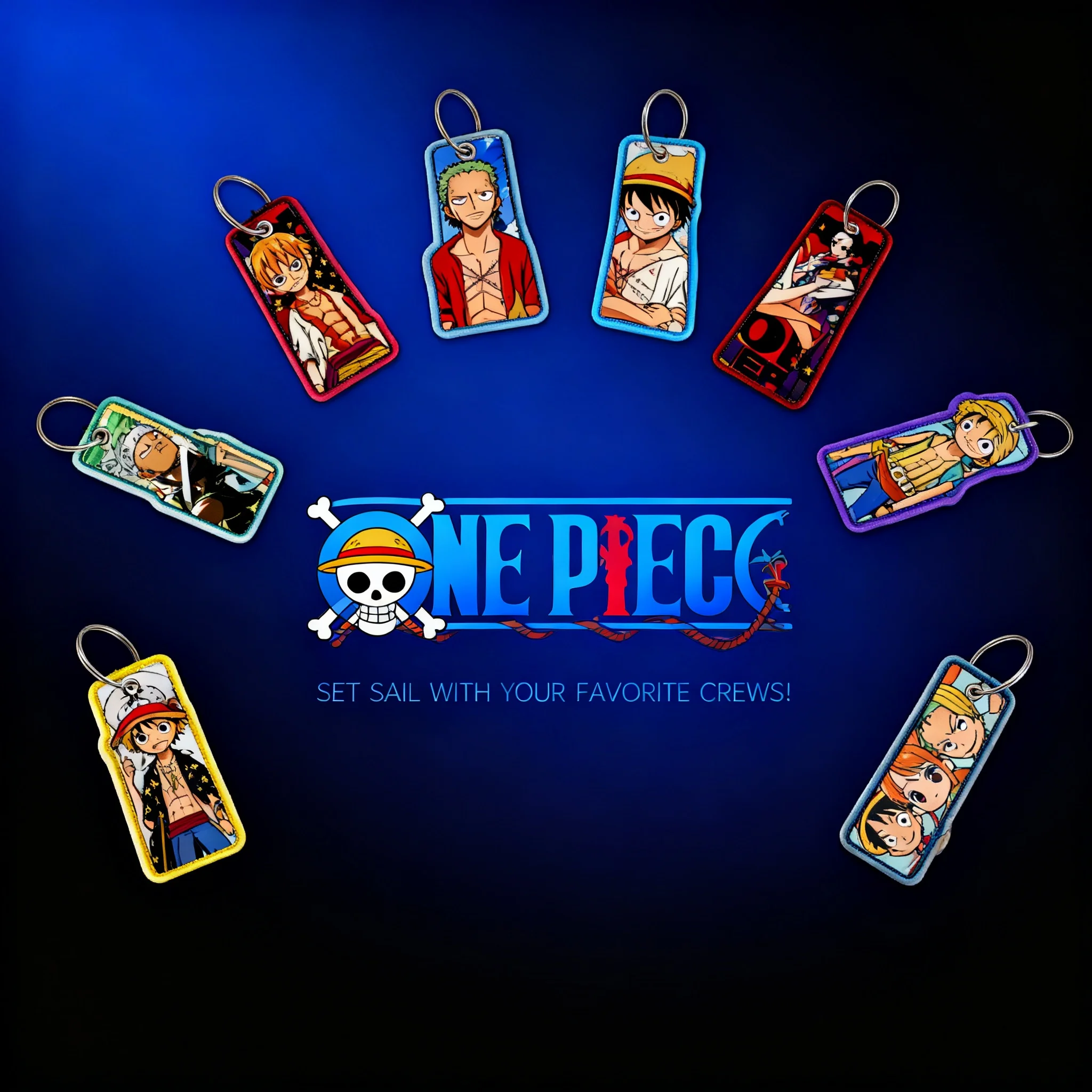 Pirate Anime Keychain Embroidery Manga Key Fobs Cosplay Keyring Car Keychain Gifts for Women Men Chaveiro Accessories Tags